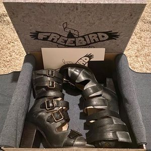 Freebird By Steven Bond Black Boot Sandal Size 7